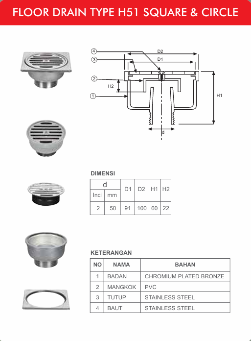 Floor Drain Type H51